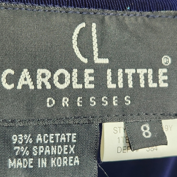 Carole Little Blue & Grey w/Multi Sparkly Accent Floral Pattern 2-Pc Look Size 8 - Picture 8 of 10